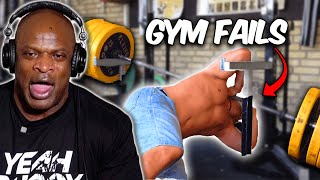 Ronnie Coleman REACTS to Near Death Gym Fails [upl. by Annatsirhc112]