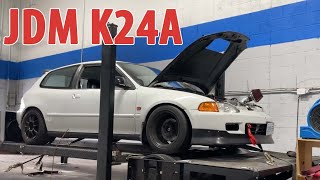 JDM K24A Swap Dyno Tune EG Civic  Intake Comparison [upl. by Artemed834]