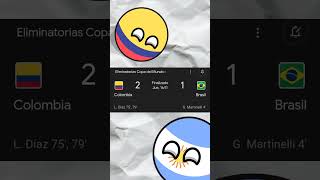 Jajaja le ganamos a Brasil 🇧🇷 🇦🇷 🇨🇴 🇺🇾 humorcountryballsviralshortvideoshortsshort futbol [upl. by Vasquez]