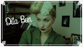 Dita Bun  Easy Vintage Inspired Hairstyle worn by Dita von Teese  PINUP HAIRSTYLE ENGLISH SUBS [upl. by Weitman]