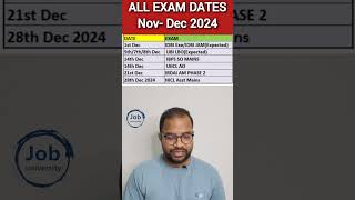 All Exam Dates NovemberDecember 2024 🔥 govtjobs ibps nicl bis uiic shorts [upl. by Travus983]