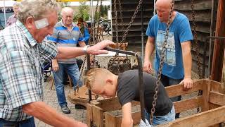 Oude agrarische ambachten achter Staphorster boerderij [upl. by Ahsuatan]