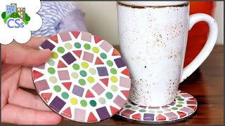 Mosaic Project For Absolute Beginners  Easy Peasy Coaster Tutorial [upl. by Novled420]