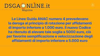 Il principio di rotazione negli affidamenti inferiori a 5000 euro [upl. by Eadith882]