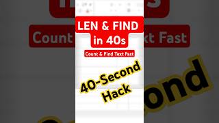 Excel Tip Use LEN amp FIND First Occurrence in 40 Seconds 📊✨ excel365 exceltips exceltricks [upl. by Reginnej721]