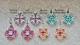 Dazzling Crystal and Superduo Beaded Earrings Tutorial [upl. by Rizas]