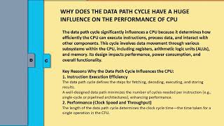 Why does the data path cycle have a huge impact on the performance of the CPU and how does the CPU [upl. by Lil112]