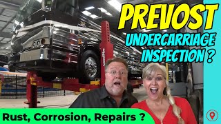 Corrosion on a Luxury Prevost RV Undercarriage Inspection [upl. by Lipp]