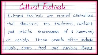 Essay on Cultural Festivals in English Cultural Festivals Essay [upl. by Hinckley]