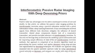 Interferometric Passive Radar Imaging With Deep Denoising Priors [upl. by Einolem]