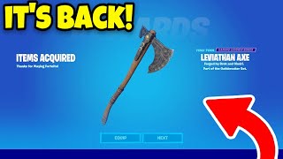 LEVIATHAN AXE CONFIRMED RETURN RELEASE DATE in FORTNITE ITEM SHOP Leviathan Axe Pickaxe Returning [upl. by Nidnarb]