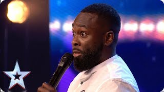 FIRST LOOK Comedian Kojo Anim’s HILARIOUS audition is right on the money  BGT 2019 [upl. by Dnalon94]