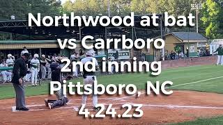 Northwood high school at bat vs Carrboro high school in 2nd inning of baseball game  42423 [upl. by Dimitris]