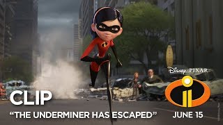 Incredibles 2 Clip  quotThe Underminer Has Escapedquot [upl. by Suolekcin964]