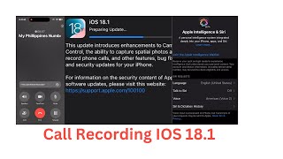 iOS 181  Call Recording  Apple Intelligence  iPhone 15Pro max ios iphone trending apple [upl. by Adnolahs]