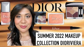 DIOR Summer 2022 Diorriviera Collection partial Riviera quint nail lacquer eyeliner on tan skin [upl. by Leak971]