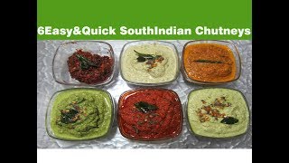 6 ವಿಭಿನ್ನ ಚಟ್ನಿ ಗಳು 6 Varieties South Indian Chutneys Recipe For IdlyDosaRiceamp Chapathi In Kannada [upl. by Cairns741]