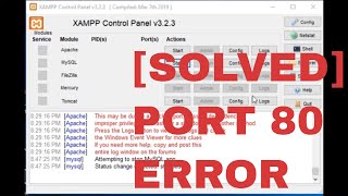 Solve Port 80 error in XAMPP server  Error  Apache shutdown unexpectedly [upl. by Younglove]