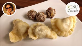 Pierogi z kaszą gryczaną boczkiem pieczarkami i cebulą Pyszny i prosty przepis MENU Dorotki [upl. by Norreg271]