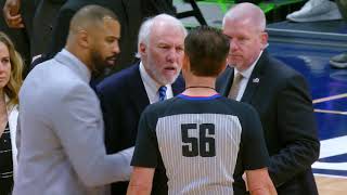 Gregg Popovich Gets Ejected 63 Seconds Into The Game [upl. by Eimirej]