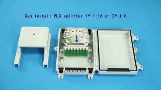 4 in 16 out optical fiber distribution box for 1x16 mini plc splitter [upl. by Nwahsuq]