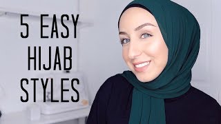 QUICK AND EASY HIJAB STYLES  Cotton Jersey amp Chiffon Tutorial [upl. by Jimmy]