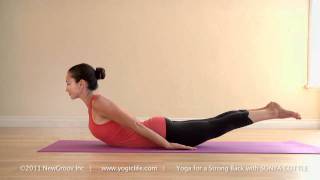 Yoga for a Strong Back with SONYA COTTLE Upward Facing Dog and Locust Pose [upl. by Alyakem480]