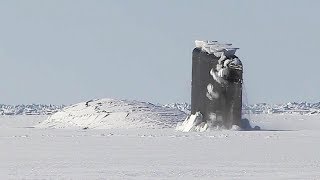 US Navy Nuclear Submarine Crashes Through Polar Ice [upl. by Eusadnilem]