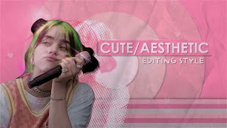 cuteaesthetic editing style TUTORIAL  effects overlays fonts etc [upl. by Eenaej]