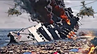 Today a US aircraft carrier carrying 89 secret fighter jets was destroyed by the Houthis [upl. by Rambow]