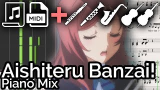 Love Live Aishiteru Banzai Piano mix BackingTutorial ラブライブ！ [upl. by Niatirb]