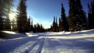 Dangerous crosscountry skiingFinnish Lapland Muonio Jerisjärvi 2014 Mustavaara [upl. by Noyrb]