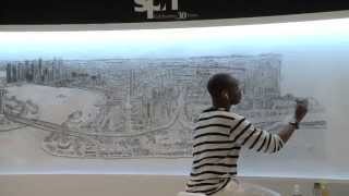 Stephen Wiltshire draws Singapore skyline from memory [upl. by Annawd]