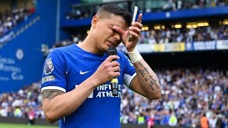 Thiago Silva In Tears As He Gives Farewell Speech To Chelsea Players And Fans [upl. by Ybbob84]