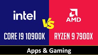 Intel Core i9 10900K vs AMD Ryzen 9 7900X  Apps amp Gaming RTX 4090 [upl. by Onailerua]