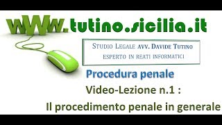 Procedura penale Video Lezione n1 Il procedimento penale in generale [upl. by Htebazileharas792]