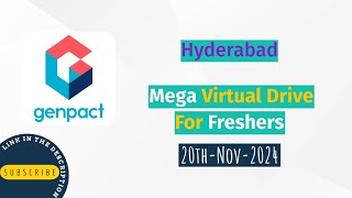 Genpact Mega Virtual Drive For Freshers [upl. by Ennairak]