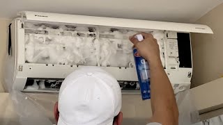 Air Conditioner Cleaning Using Aircon Spray for Coils and Blower  Step by Step  DIY at home [upl. by Benjie]