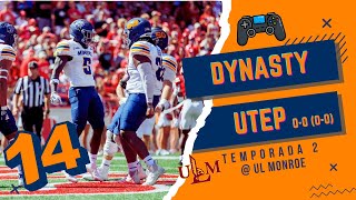 COLLEGE FOOTBALL 25  Dynasty con UTEP Miners XIV Comienza la Temporada 2  UL Monroe Warhawks [upl. by Showker]