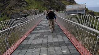 Walking along a bridge to Tintagel Castle Cornwall 27th July 2024 [upl. by Narhet822]