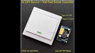 WiFi Remote Control Switch AC 220V Receiver Wall Panel Remote Transmitter TX unboxing [upl. by Almeda]