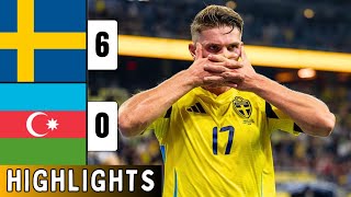 Sweden vs Azerbaijan 60 Highlights  Viktor Gyokeres four Goals  UEFA Nations League 2024 [upl. by Llenej]