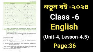 English new book class 62024 unit 4 Lesson 45 page 36 [upl. by Hurst692]