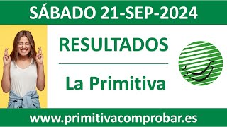 Resultado del sorteo La Primitiva del sabado 21 de septiembre de 2024 [upl. by Bonnice]