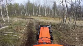 Kubota minitractor B7000 brutal driving [upl. by Aleyak]