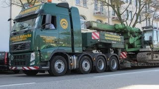 Volvo Heavy duty truck moving massive foundation machine DREAM MACHINES [upl. by Aneelas506]