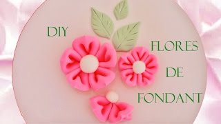 Como hacer flores de fondant para tortas y pasteles  flowers fondant [upl. by Allx479]