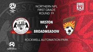 2019 NPL Northern NSW U20s and 1st Grade  Round 19  Weston Workers Bears v Broadmeadow Magic [upl. by Nnawaj]