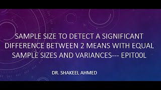 How to Calculate Sample size to detect a significant difference between two population means [upl. by Linn]