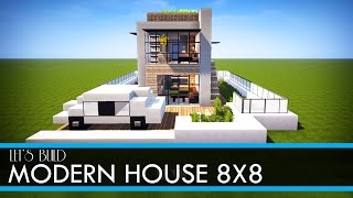 Minecraft Lets Build  8x8 Modern House Tutorial  Download [upl. by Nollaf]